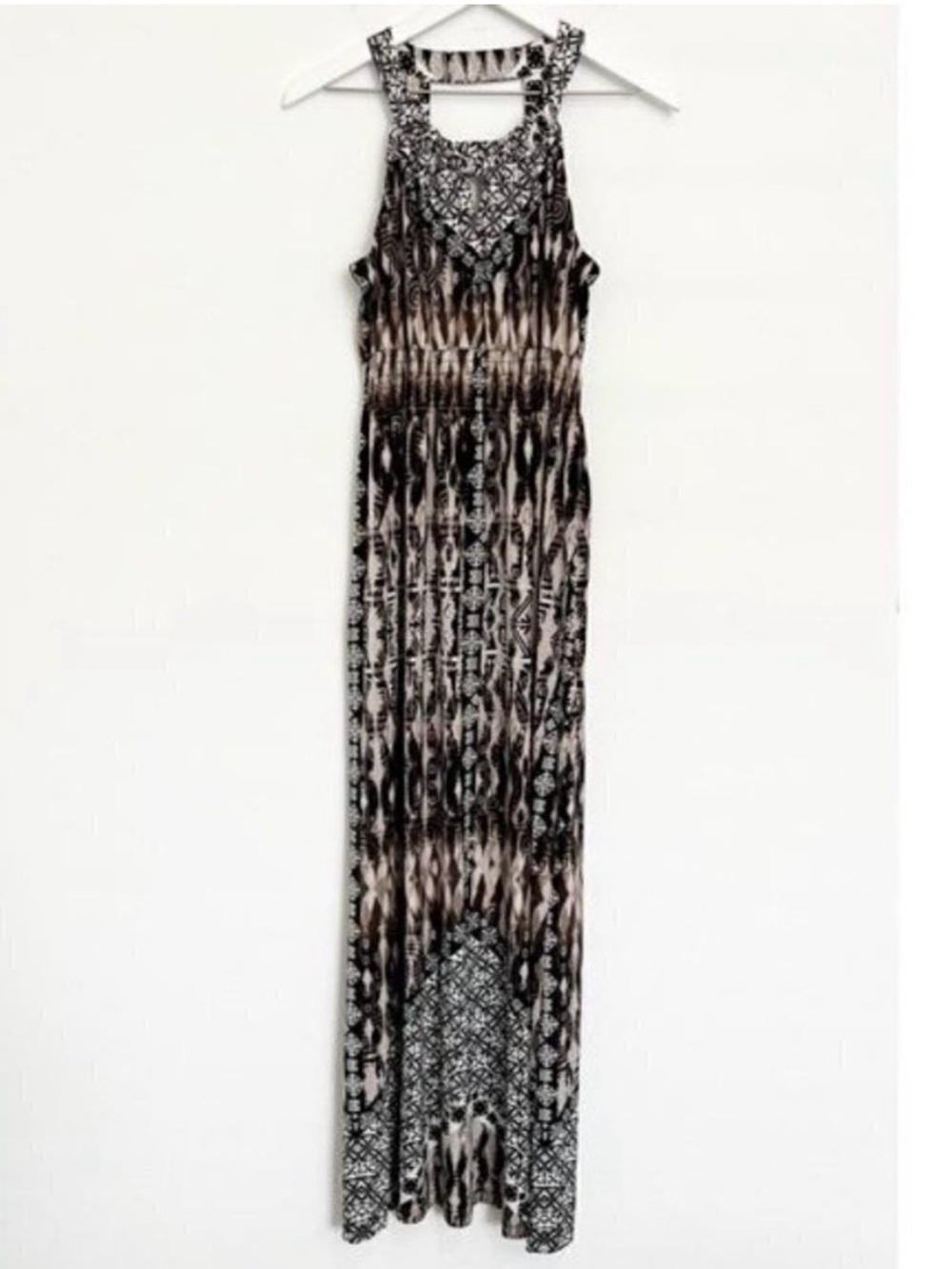 Soma‎ Dress Size Small Multicolored Keyhole Halter Soft Jersey Boho Coastal Chic